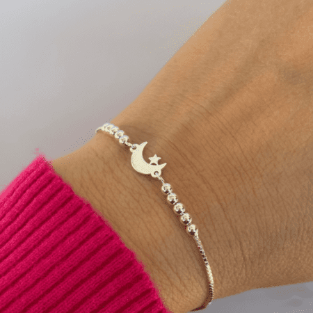 Pulsera Slider Luna y Estrella